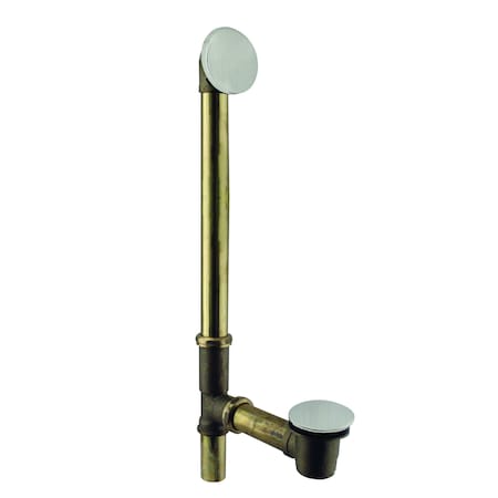 Westbrass Illusionary Ball Joint Overflow W/ ADA approved Tip-Toe Drain in Satin Nickel D326HBJ-07(7982420HBJ-07)